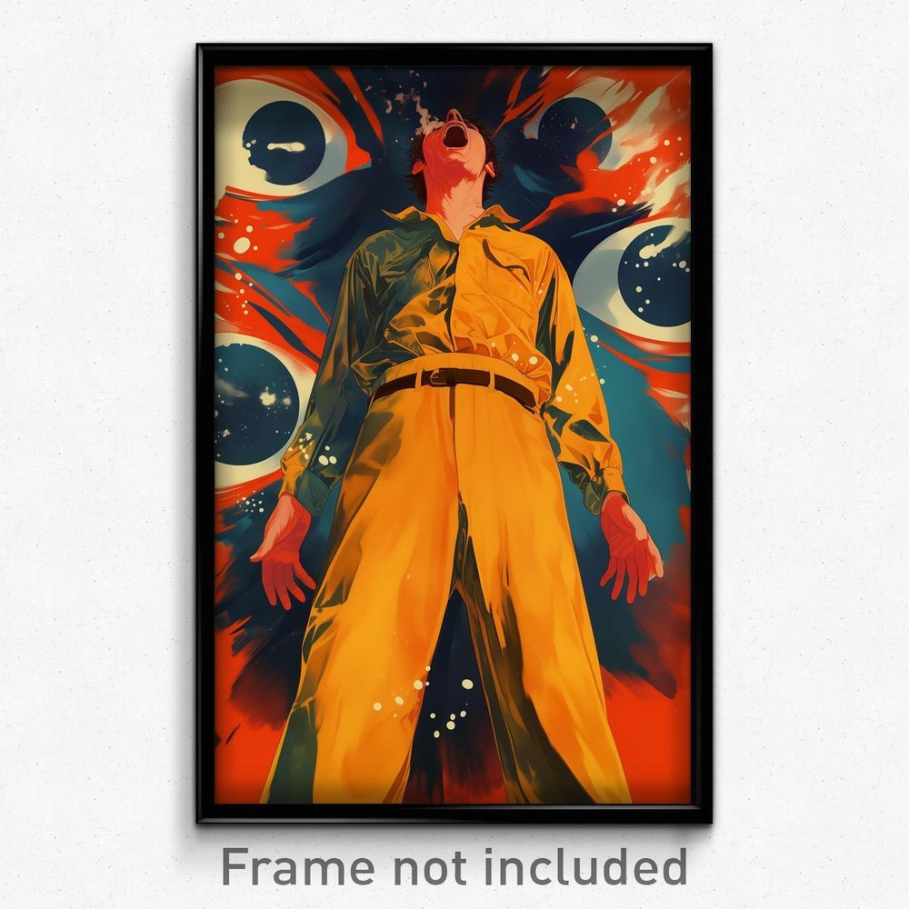 Vintage French Movie Poster - Angry Man in Orange Jumpsuit Art Print