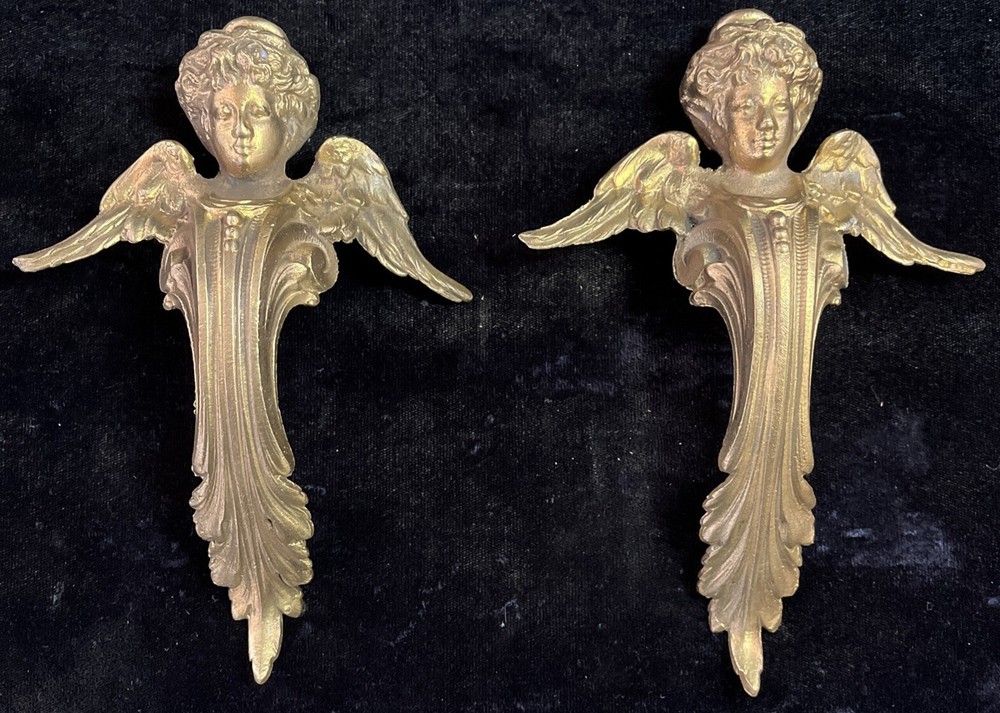 Solid Brass/bronze Art Deco Winged Angel Sphinx Ornament Or Door Knocker