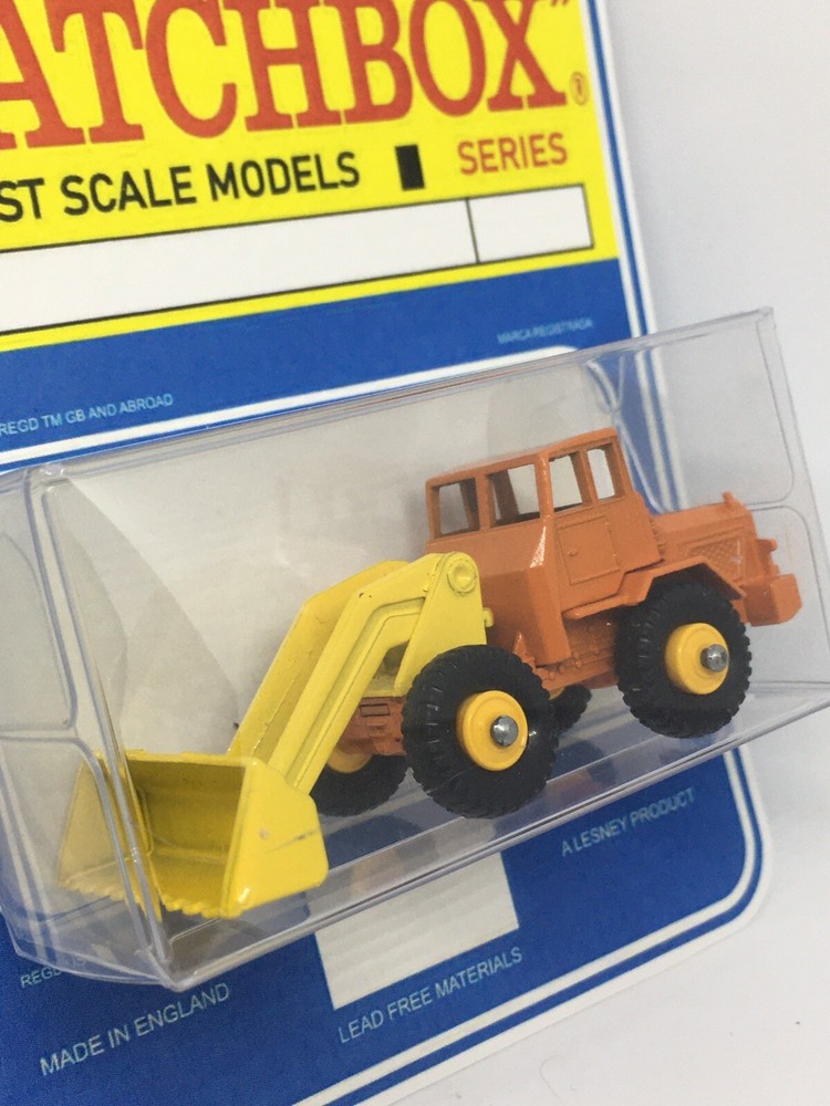 Vintage Lesney Matchbox 69 Custom Rare Hatra Shovel Yellow Orange Blister Pack.