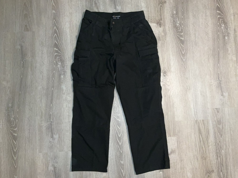 511 Tactical Cargo Pants 35/39x30 Black Double Knee Active Work Canvas