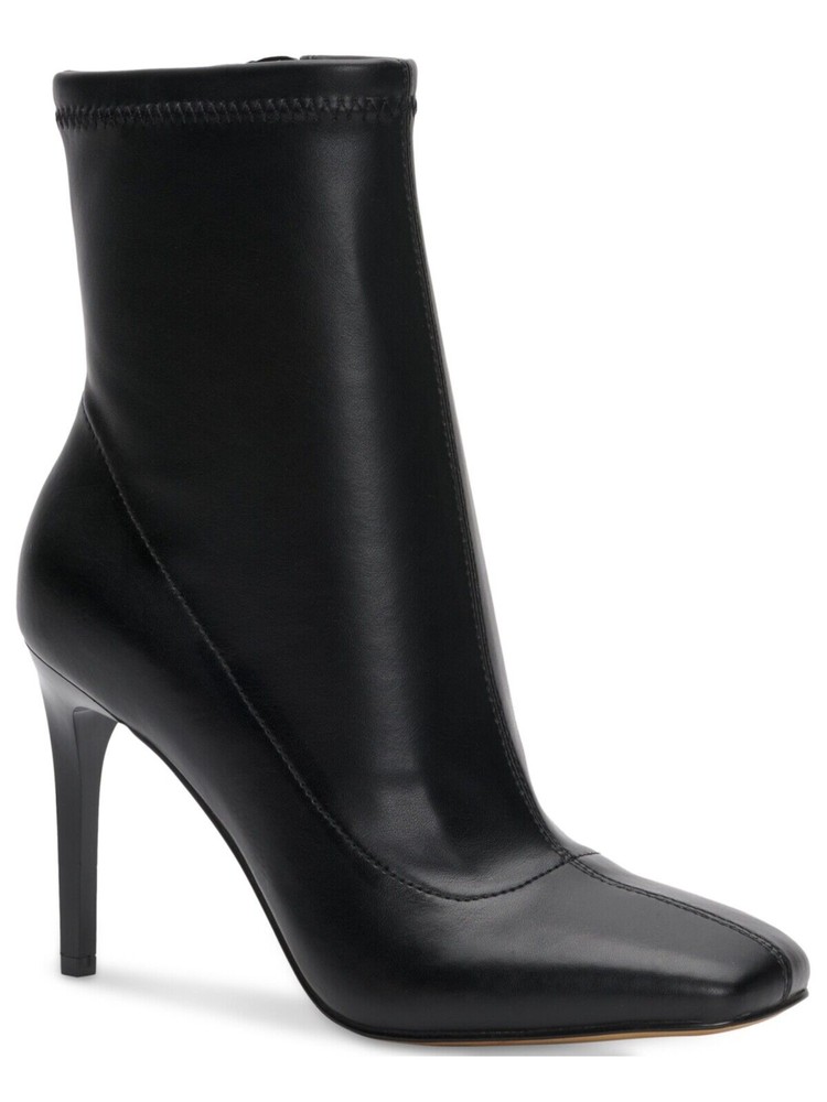 INC Womens Black Comfort Stretch Vidalia Square Toe Stiletto Zip-Up Booties 7 M