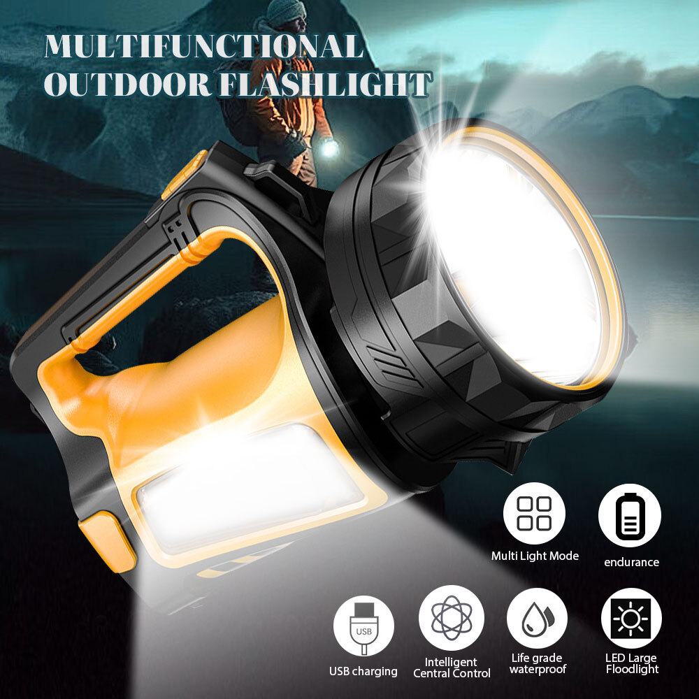 High Brightness LED Tactical Flashlight Solar Rechargeable Lamp Warning Light US