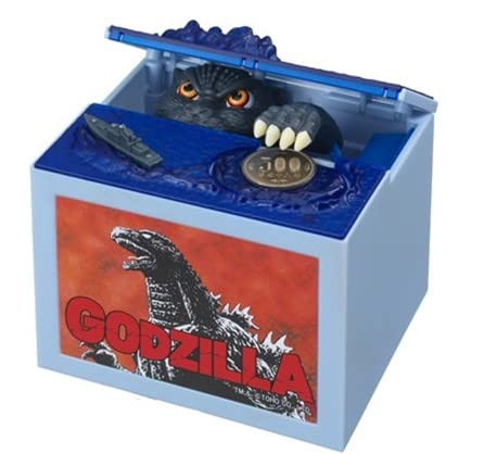 Shine Godzilla Bank 10.7 .3 .5cm Blue Piggy Bank From Japan