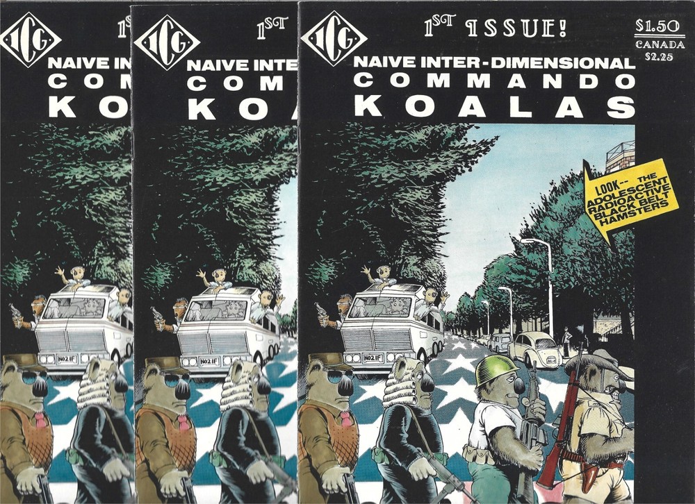 NAIVE INTER-DIMENSIONAL COMMANDO KOALAS #1 LOT OF 3 (NM-) HIGH GRADE COPPER AGE