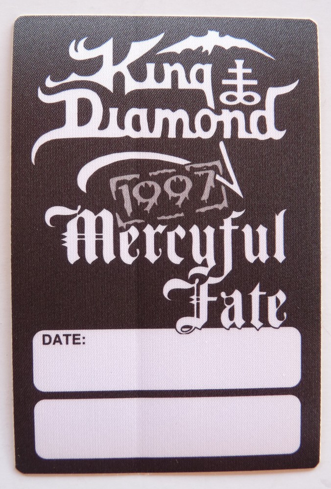 King Diamond Mercyful Fate 1997 Concert Tour Black Backstage Pass D14