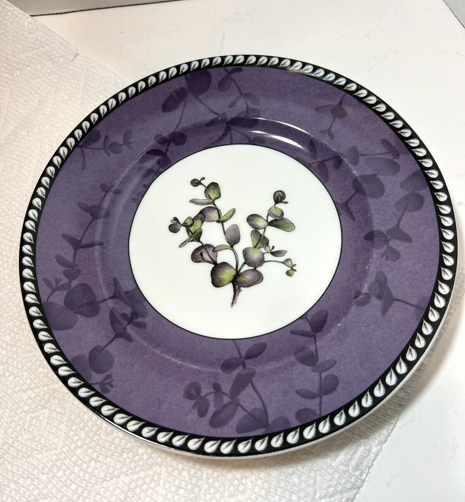 Lenox Etchings Eucalyptus Accent Luncheon Plate Catherine McClurg 9.5 inch