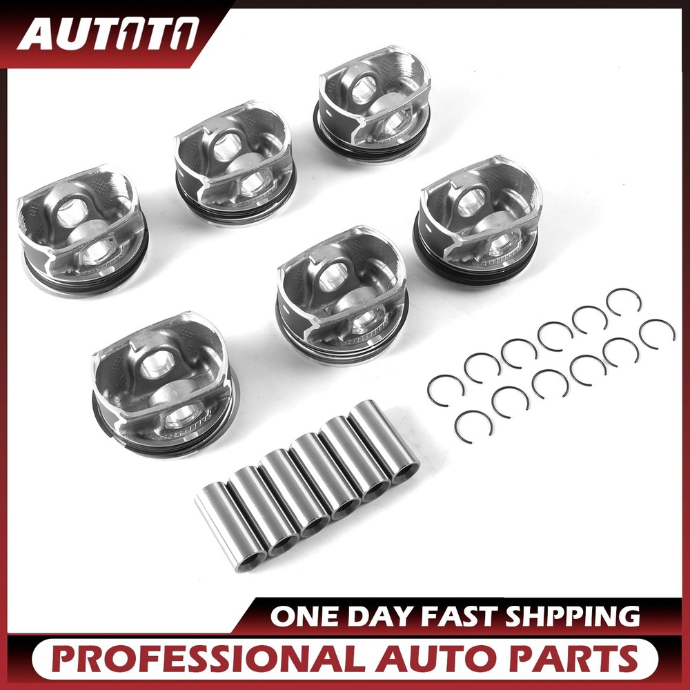 6X Pistons & Rings Set 82mm for Volvo XC60 S60 S80 V60 XC70 3.0L L6 Turb B6304T
