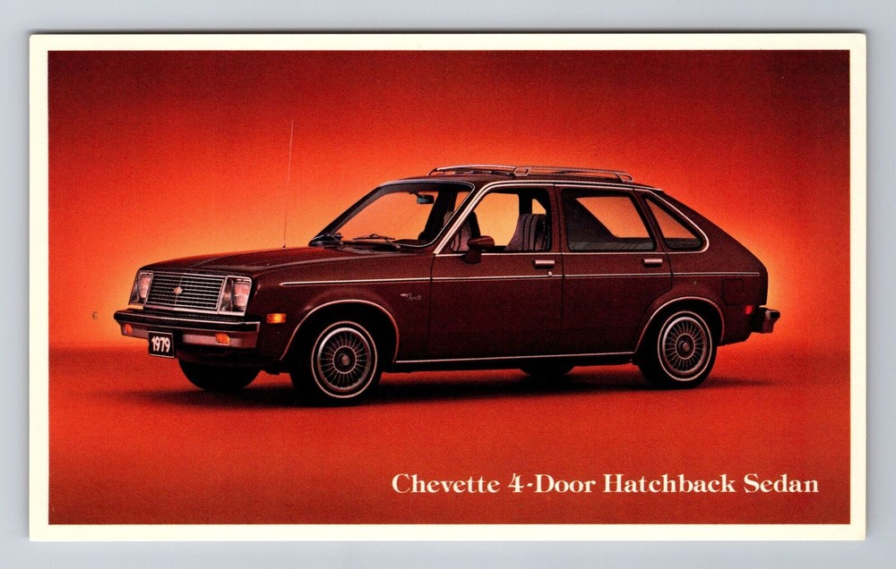 Chevette 4 Door Hatchback Sedan, Cars, Transportation, Antique Vintage Postcard