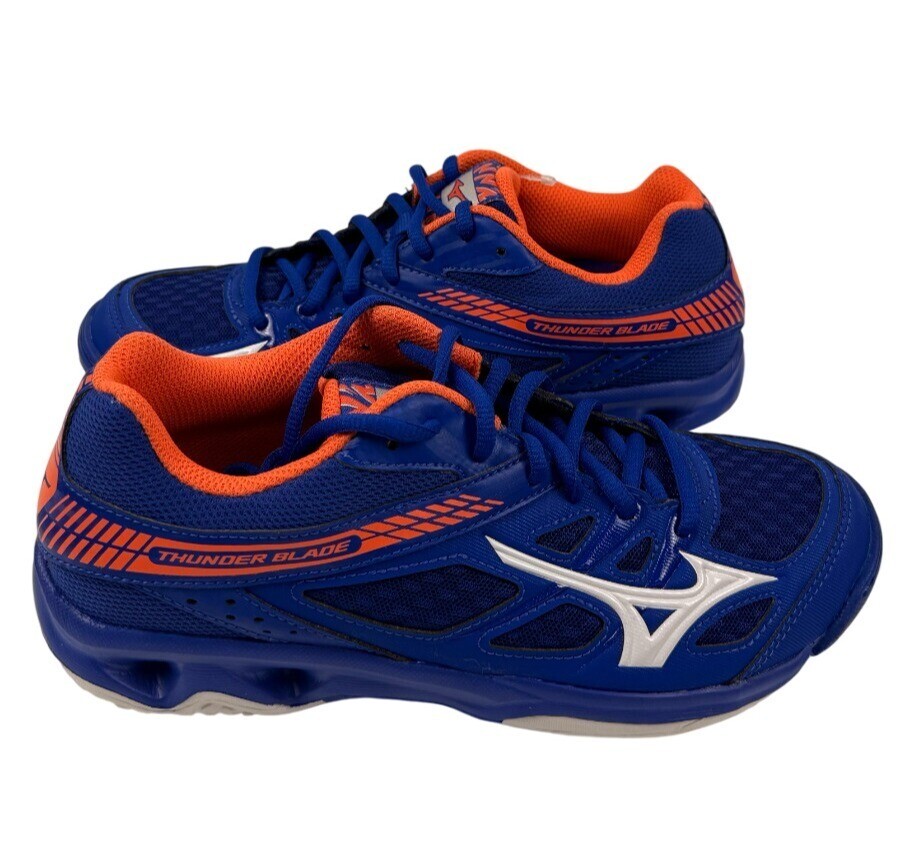 Mizuno Thunder Blade Blue/White/Orange Unisex sz6.5  Volleyball Shoes V1GA177000