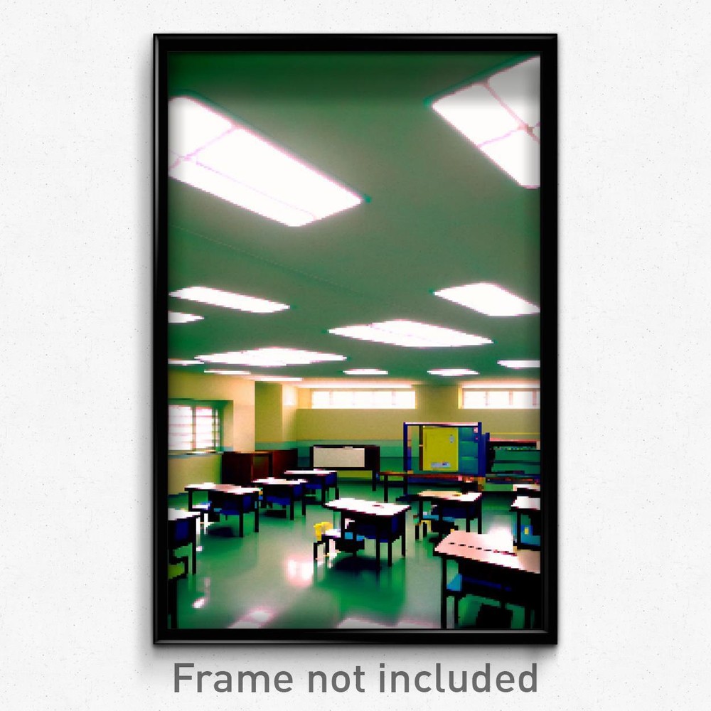 Pixel Art Poster - Measly School (8 Bit Psychedelic Trippy Video Game Print)