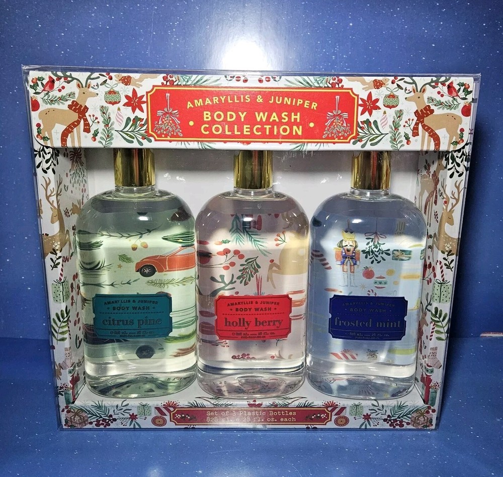 Amaryllis & Juniper Body Wash Collection, Pack of 3 (28 fluid ounce each bottle)