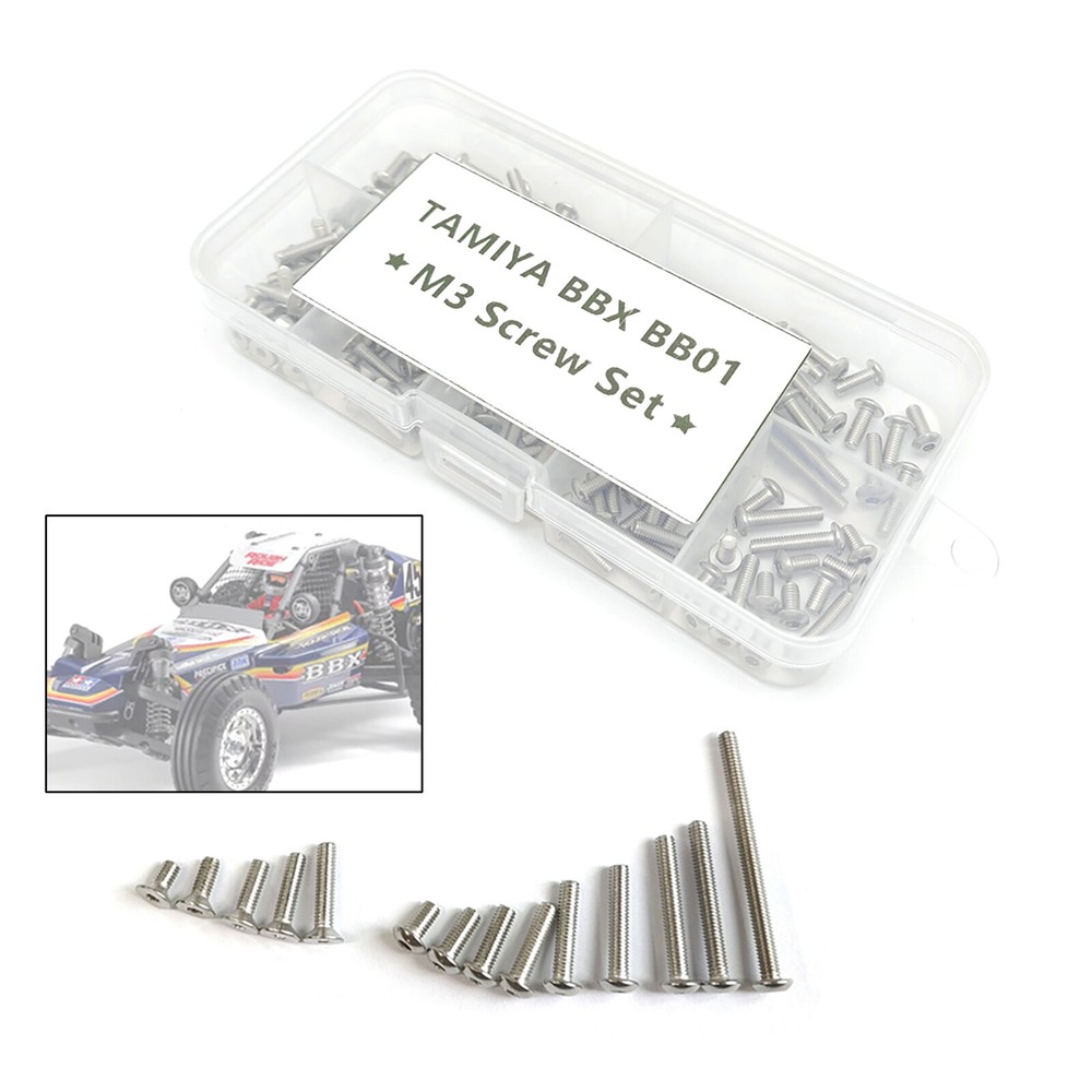 New M3 Hex Screws Kit for TAMIYA 1/10 RC BBX BB-01 Buggy in Stainless Steel