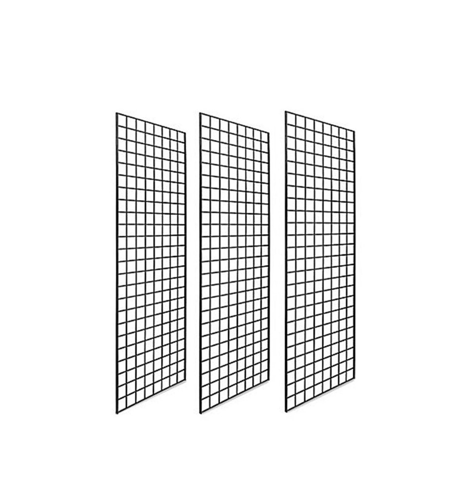 2' X 6' Gridwall Panels - 3 Pcs Box - Grid Wall Display Black