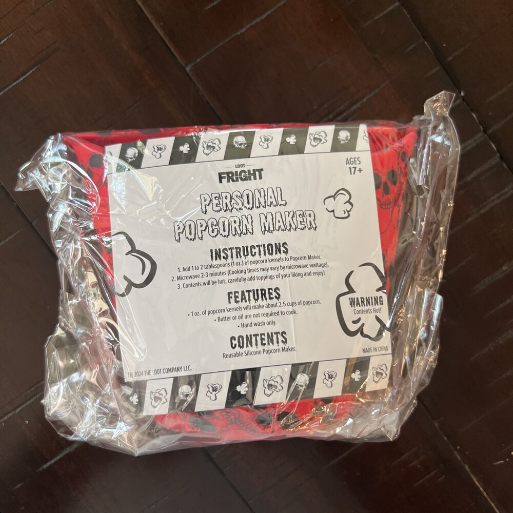 LootCrate Fright Crate Personal Popcorn Maker Exclusive Collectible Skulls Red