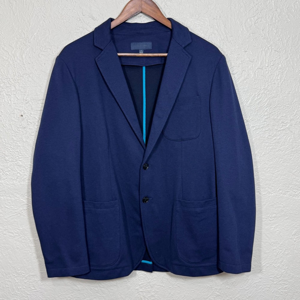 Zachary Prell Jacket M Sport Coat Unstructured Blazer Pique Knit Navy Preppy Ivy
