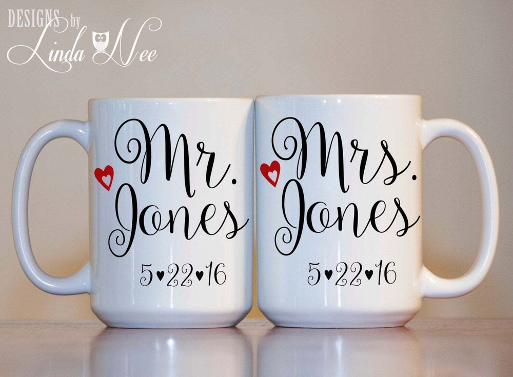 Mr. And Mrs. Mug Bridal Shower Gift Wedding Mug Wedding Anniversary His And Hers