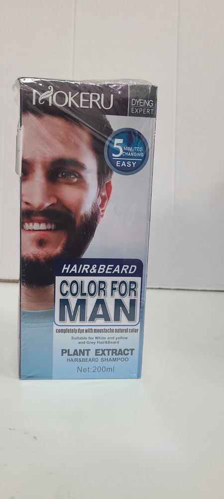 Permanent Men Beard Hair Color Dye Tint Moustache Black Darkening Shampoo 200ml