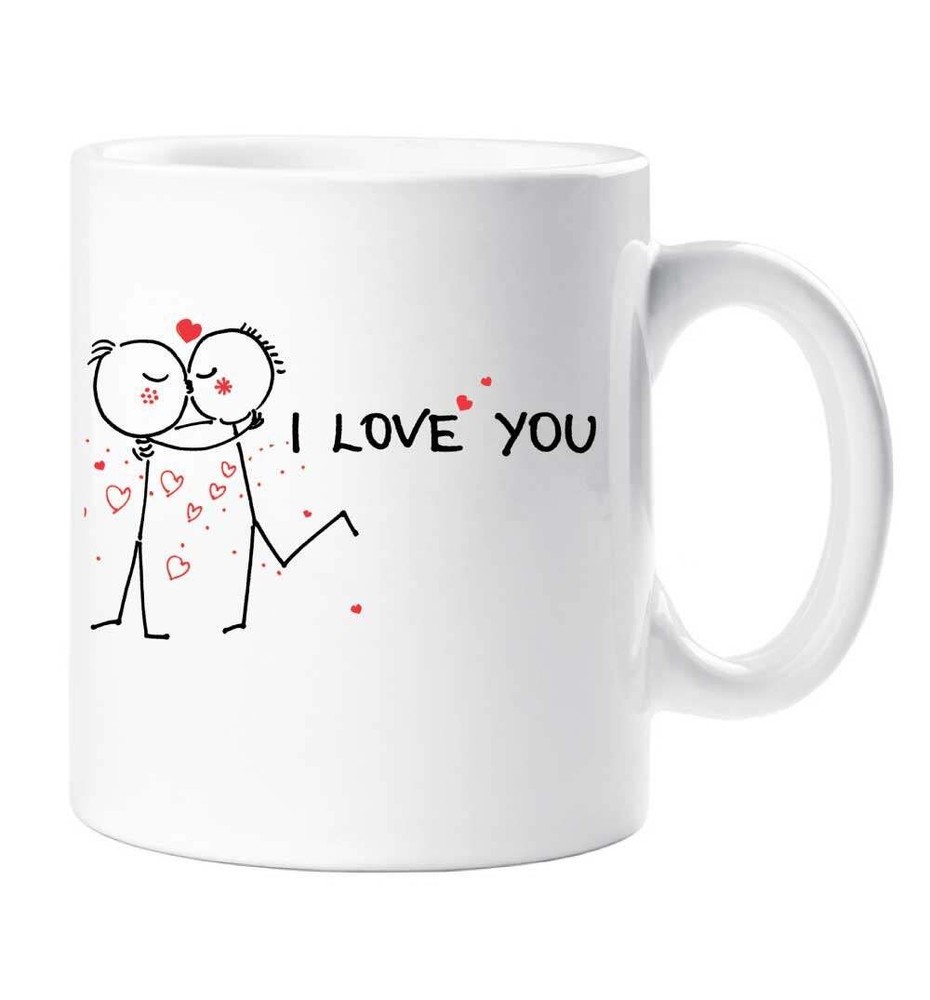 Kissing Mug I Love You Mug Stick People Cup Gift Valentines Christmas Birthday