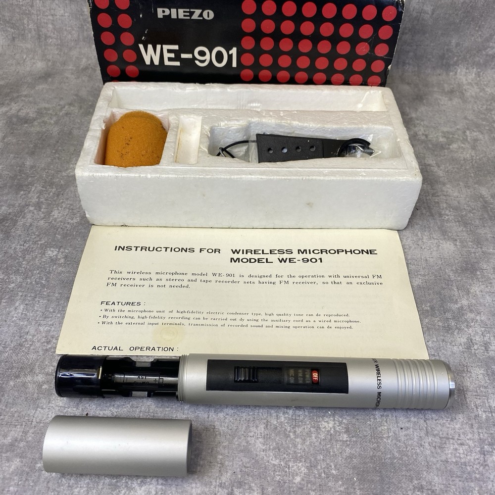 Piezo WE-901 FM Wireless Condenser Mic 3-Way Japan Tech