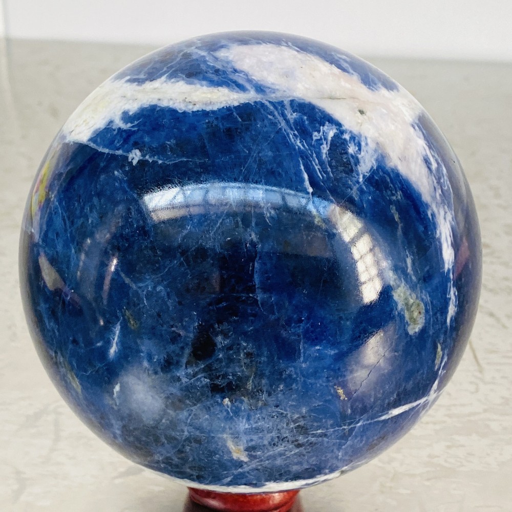 Blue Sodalite Ball Sphere Healing Crystal Natural Gemstone Quartz Stone 1760G