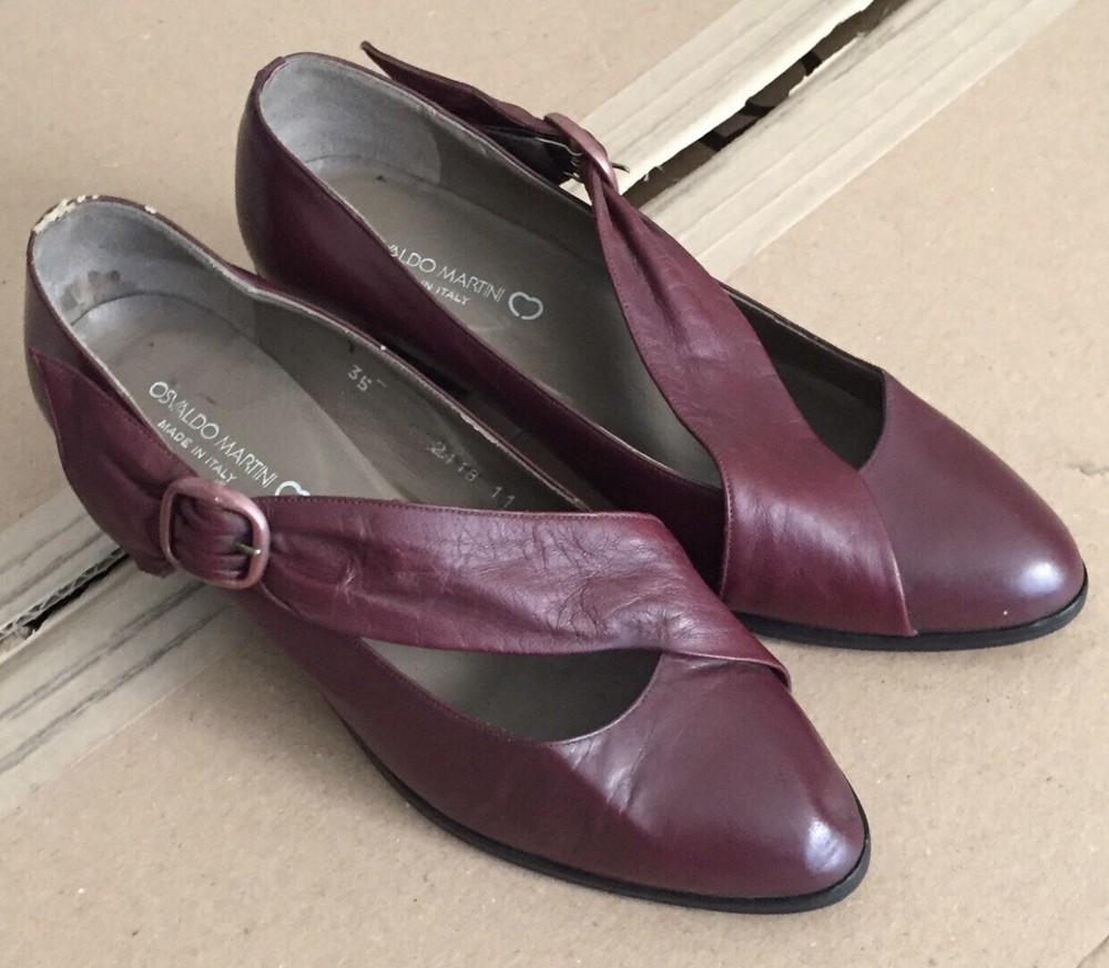 Osvado Martini Vintage Leather Maroon Shoes Women Size 5.5