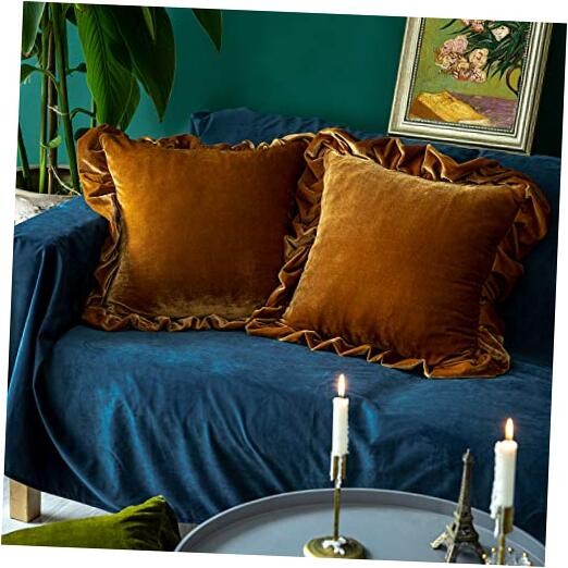 Velvet Throw Pillow Cover Soft Luxe Solid Square Cushion Case  