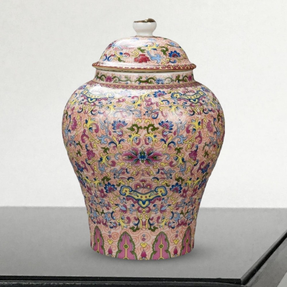 Flower Vase Ceramic Multicolor Modern Solid Jar with Lid Small Free Stand Decor