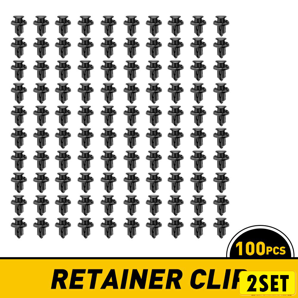 200x Bumper Clips 10mm Hood Fender Push Rivet Retainer Fasteners For Honda Acura