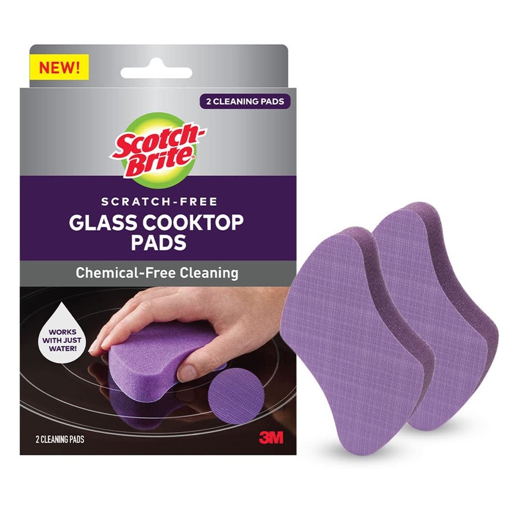 Scratch-Free Glass Cooktop Cleaning Pads Set of 2 Chemical-Free