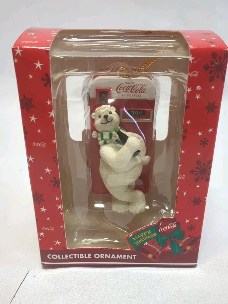 Coca-Cola Collectables Polar Bear At Coke Machine Ornament NEW