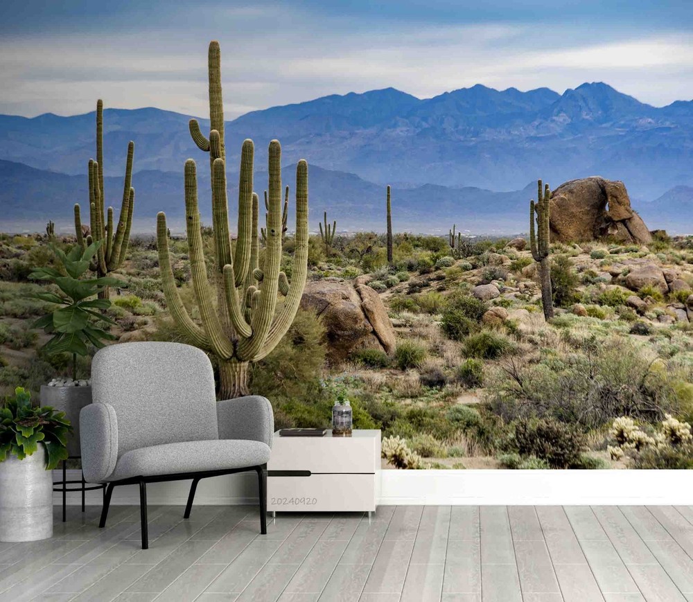 3D Desert Cactus Landscape Wall Murals Wallpaper Murals Wall Sticker 8