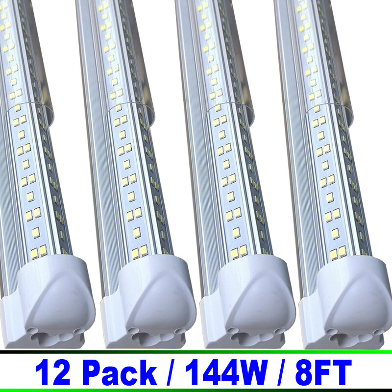 8Ft 144W LED Tube Light Bulbs Integrated 8'  LED Shop Light Fixture 18000lm 12 P