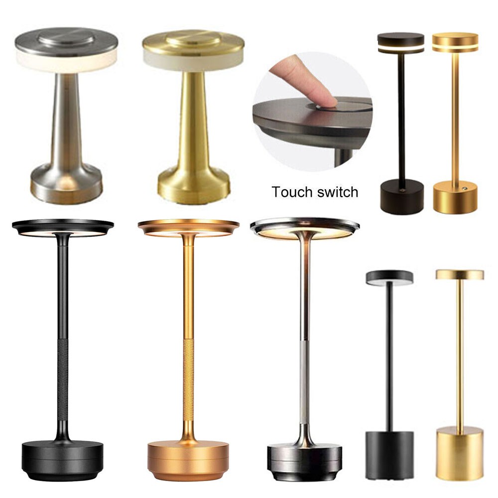 Cordless Dimmable LED Touch Desk Table Lamp Rechargeable Bedside Light 3 Colors