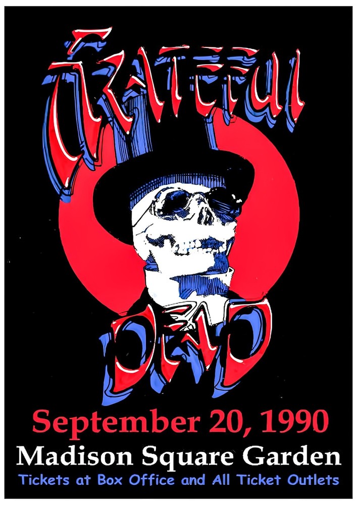 Grateful Dead 1990 MSG Vintage Concert Poster 13x19 Inches