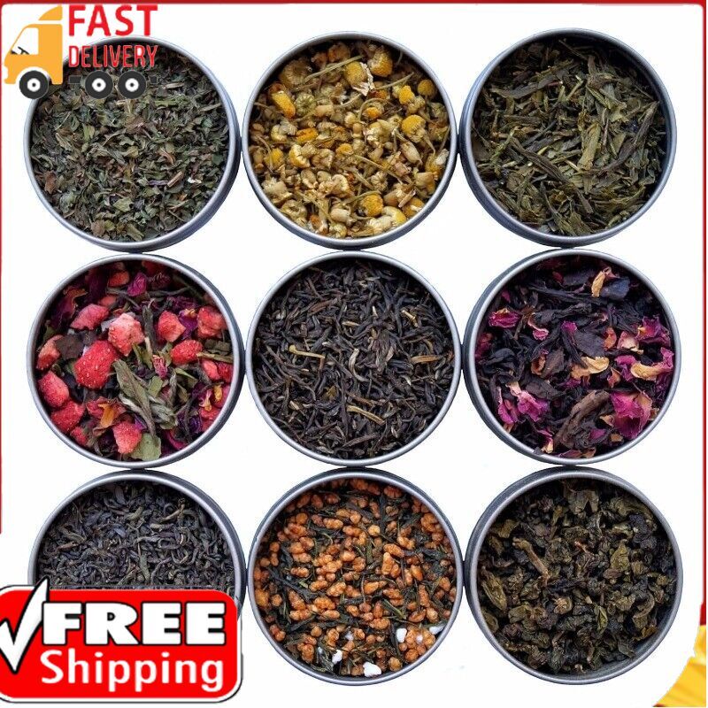 Heavenly Tea Leaves 9 Flavor Variety Pack, Loose Leaf Tea Sampler Gift Set