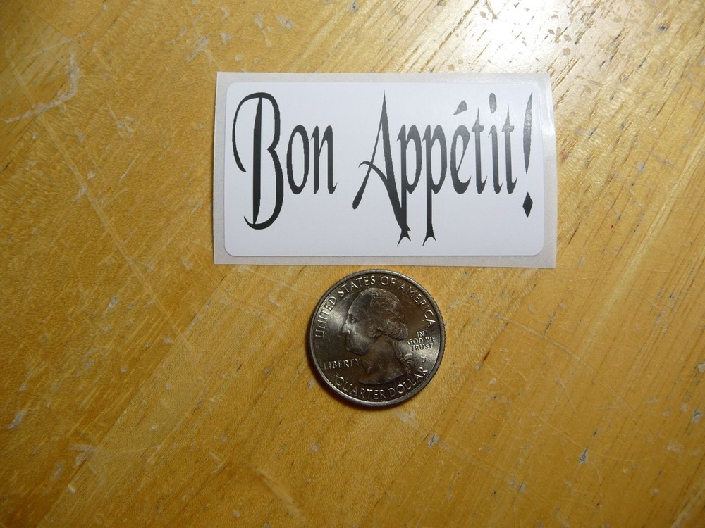 Bulk Pack of 50 Bon Appétit Sticker Decals for Food Lovers
