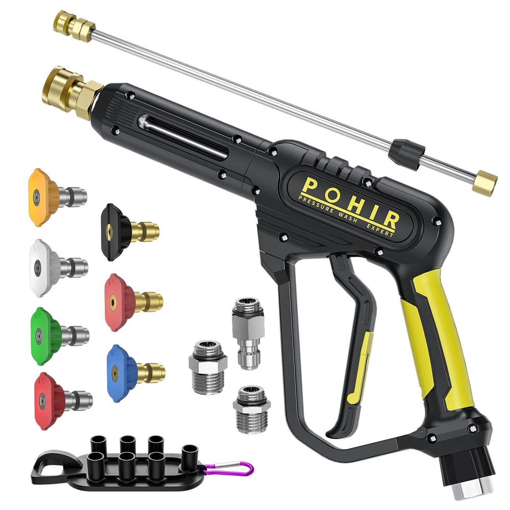 POHIR Pressure Washer Gun 3600 PSI with 3/8'' Swivel Quick Connect Extension ...