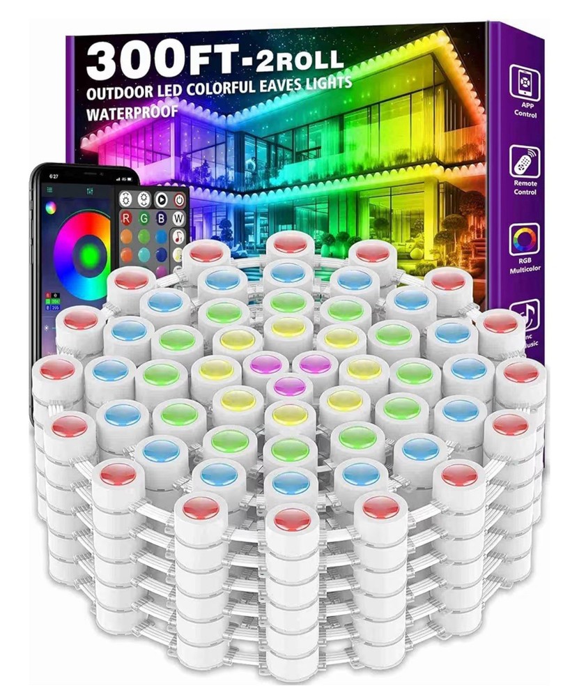 RGB 300 Count LED Colorful Eaves Light Set Brand New