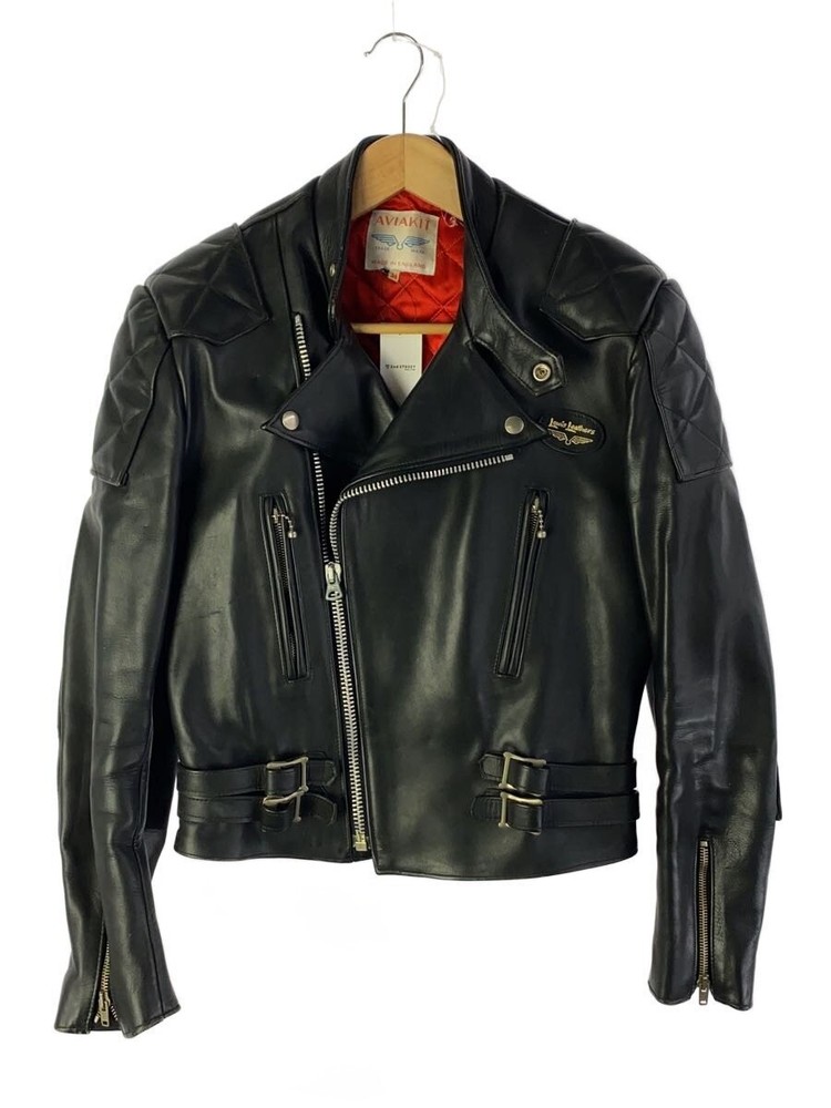 Lewis Leathers 666Th Period/Gt Monza/Double Riders Jacket/34/Leather/Blk/Plain/M