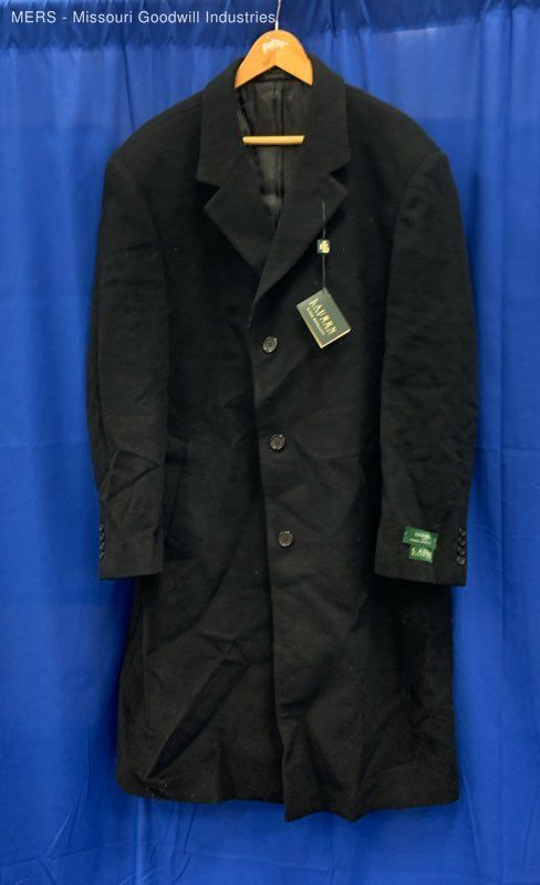 Lauren Ralph Lauren Men Black Water Resistant Pea Coat - Size 46R