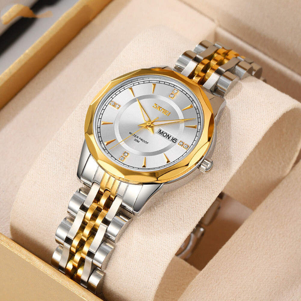 Elegant Women's Business Casual Watch in Gold and Silver Variants