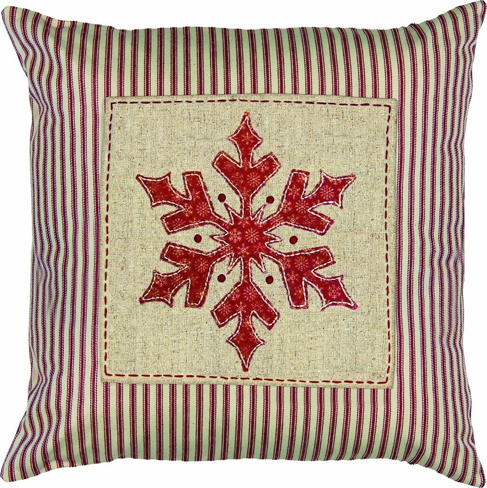 SALE Snowflake Christmas Fabric Applique Kit 8x8