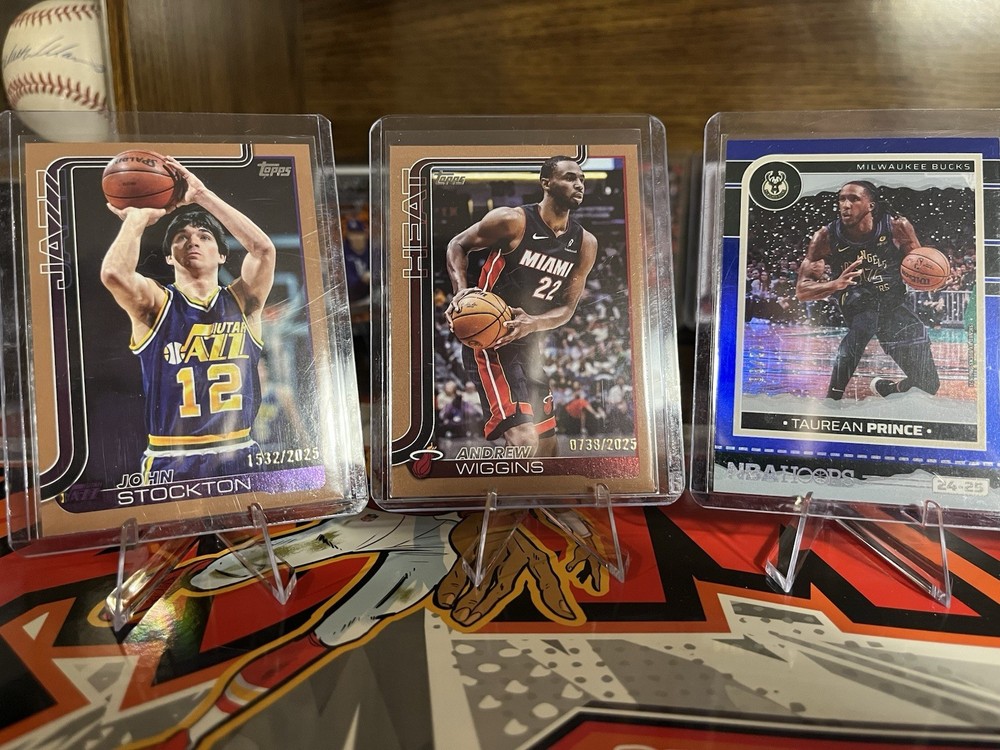 5 Card NBA Basketball Serial Numbered Card Lot. John Stockton, Schroder And More
