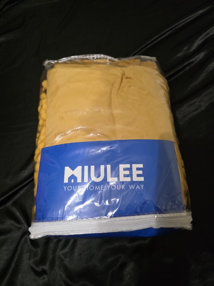 MIULEE 2 Panels Blackout Velvet Curtains Solid Soft Grommet Mustard Yellow 52x63