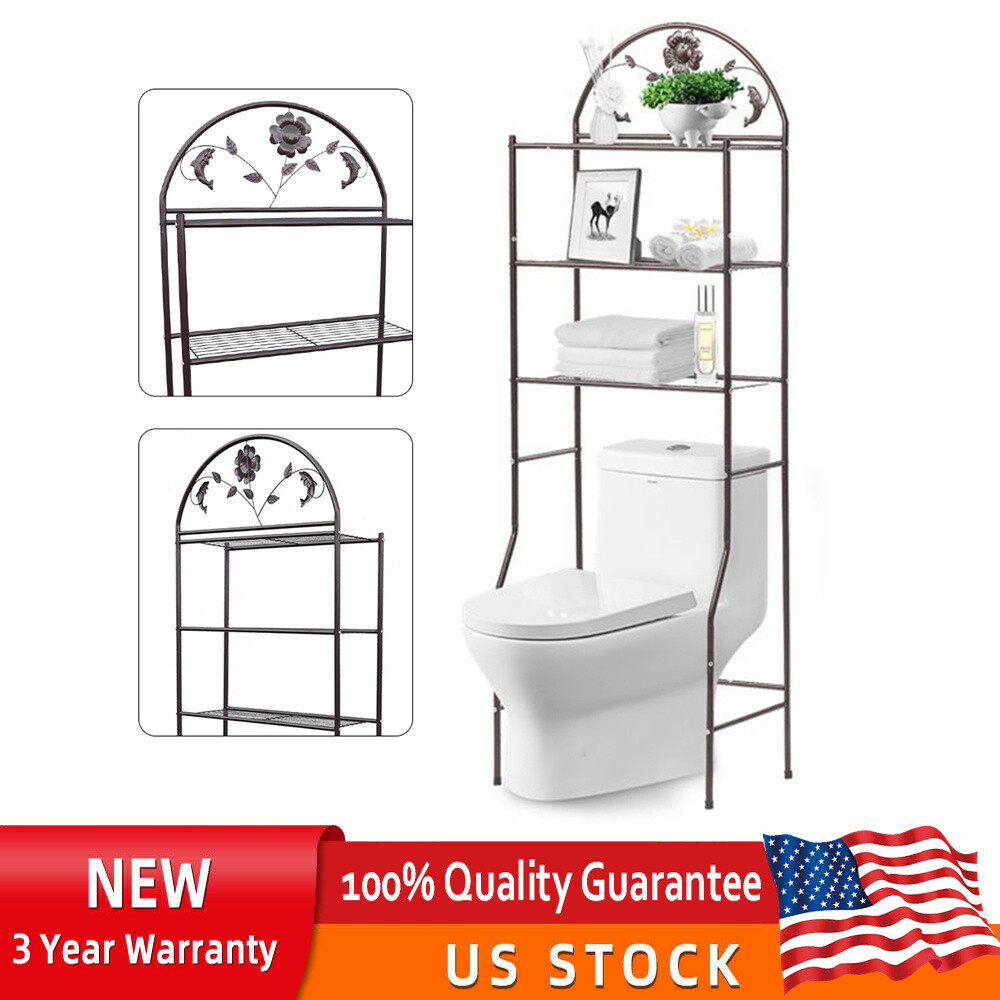 Over-the-Toilet 3-Tier Metal Bathroom Storage Cabinet Organizer