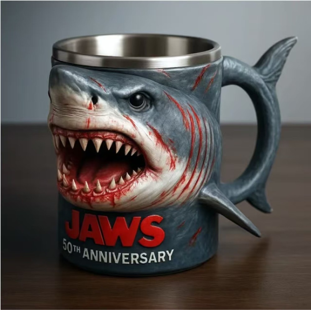 Jaws 50th Anniversary 3D Beer Tumbler Film Memorabilia Mug