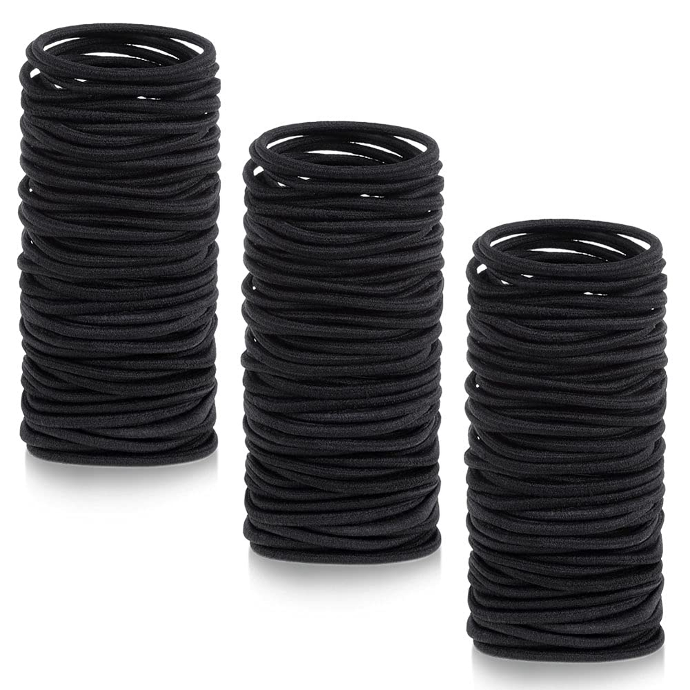 Anezus 250 Pcs Black Small Hair Ties Rubber Bands for Women Men Kids