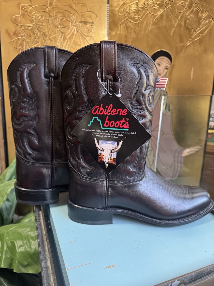 Abilene boots brown Air Ride tested comfort new size 10 made in usa
