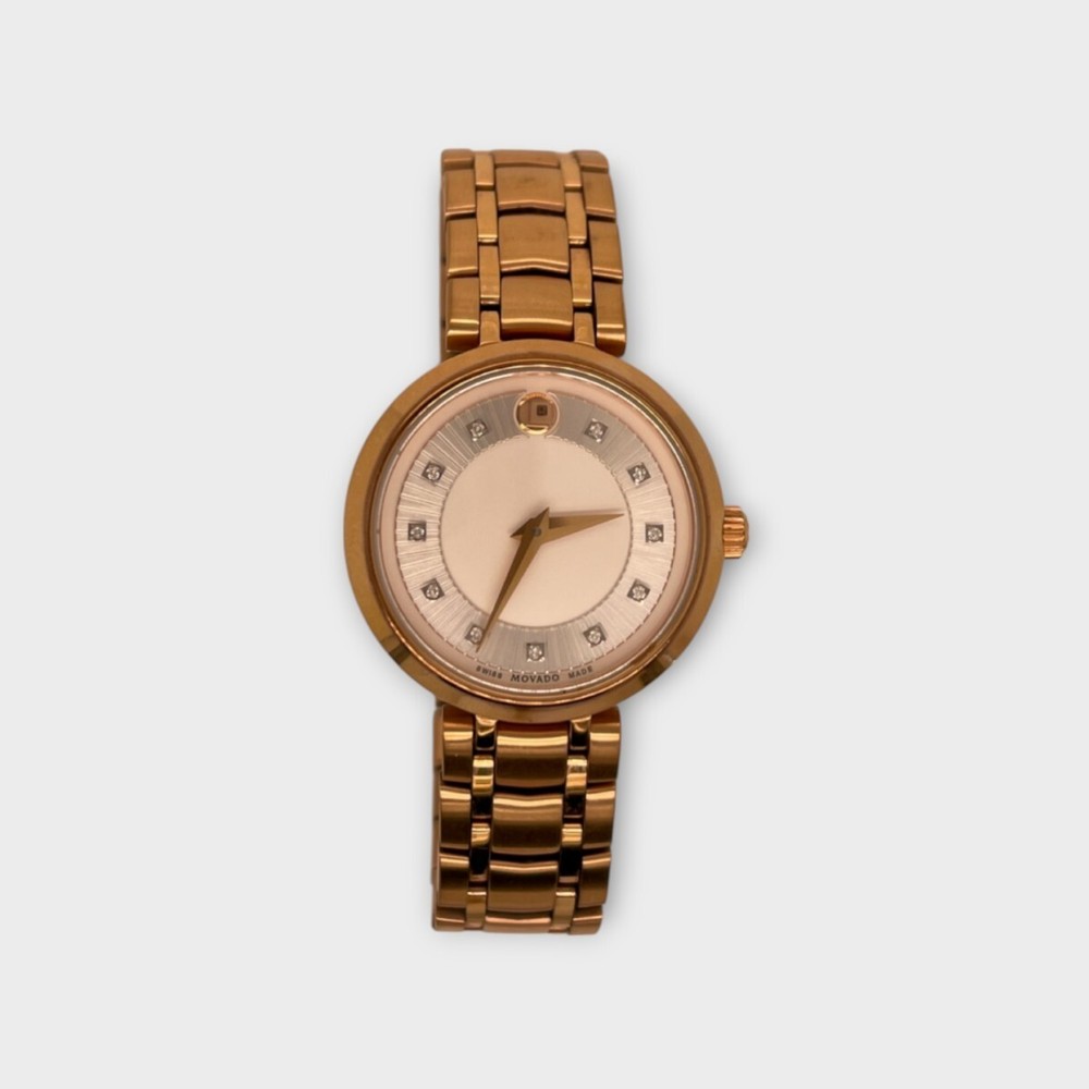 Movado Women's 28mm Swiss 1881 Rose Gold Diamond Quartz Watch SPG042790