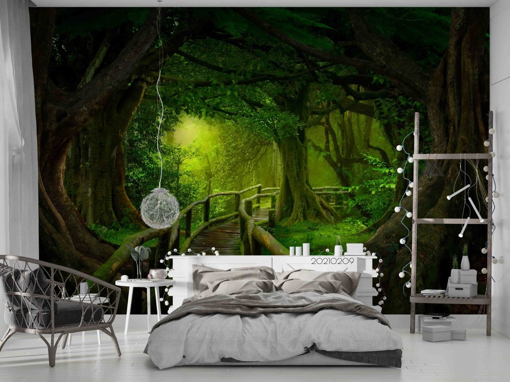 3D Forest Path Landscape Wall Murals Wallpaper Murals Wall Sticker